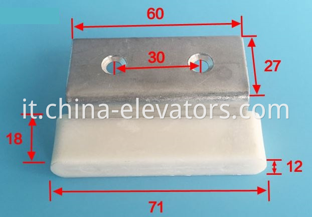 Fujitec Elevator Door Gib Door Slider Door Shoe White Nylon